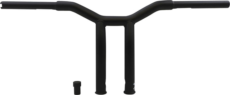 Burly Brand 10 Inch High Dominator Raked 1-1/4 Inch T-Bar Handlebars In Matte Black For Harley-Davidson 1982-2024 Harley-Davidson Including E-Throttle Models