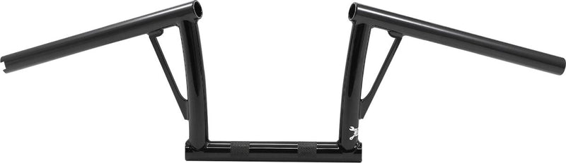 Burly Brand 1 Inch Viejo Handlebar With 8 Inch Rise In Black For Harley-Davidson 1982-2023 Models With Mechanical & E-Throttle (Excl. 88-11 Springers) With 1 Inch Inlet Diameter Risers