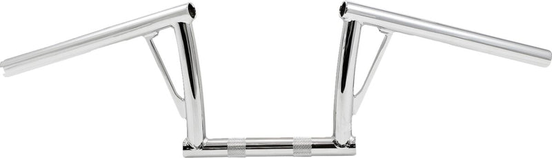 Burly Brand 1 Inch Viejo Handlebar With 8 Inch Rise In Chrome For Harley-Davidson 1982-2023 Models With Mechanical & E-Throttle (Excl. 88-11 Springers) With 1 Inch Inlet Diameter Risers