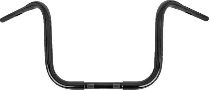 Burly Brand 12 Inch Gorilla Ape Hanger Handlebars In Gloss Black For Harley-Davidson 1982-2023 Models With Mechanical & E-Throttle (Excl. 88-11 Springers) With 1 Inch Inlet Diameter Risers