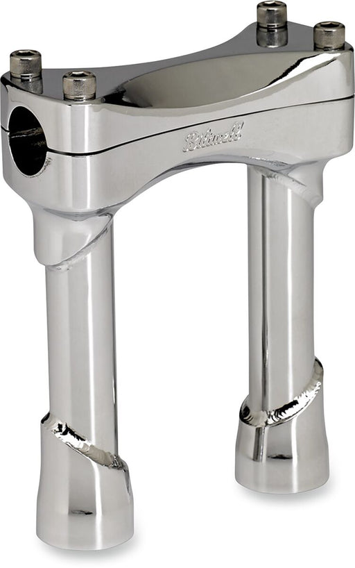 Biltwell Murdock Handlebar Risers Chrome Polished Silver Straight Steel Pair