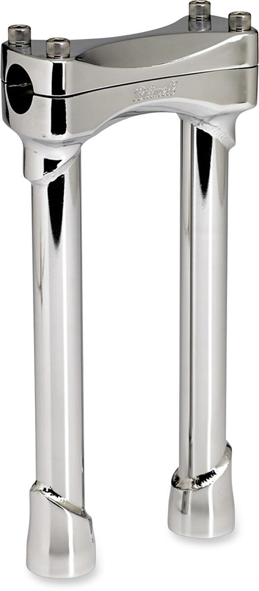 Biltwell Murdock Handlebar Risers Chrome Polished Silver Straight Steel Pair