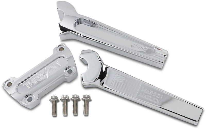 Thrashin Supply Co. 8 Inch Straight OG Handlebar Riser In Chrome