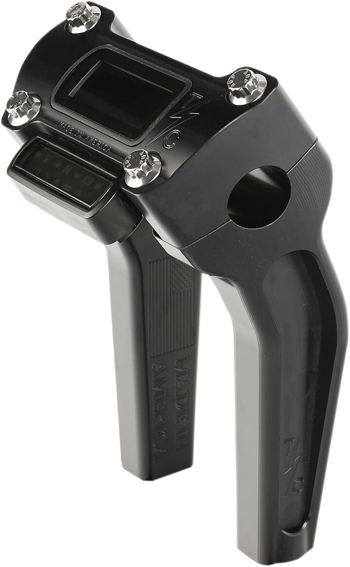 Thrashin Supply Co. 6.5 Inch Tall Pullback Handlebar Riser In Black With Gauge Cut Out