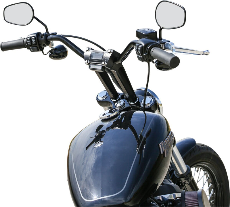 Thrashin Supply Co. 8 Inch Straight Handlebar Riser With Gauge Cut Out In Black
