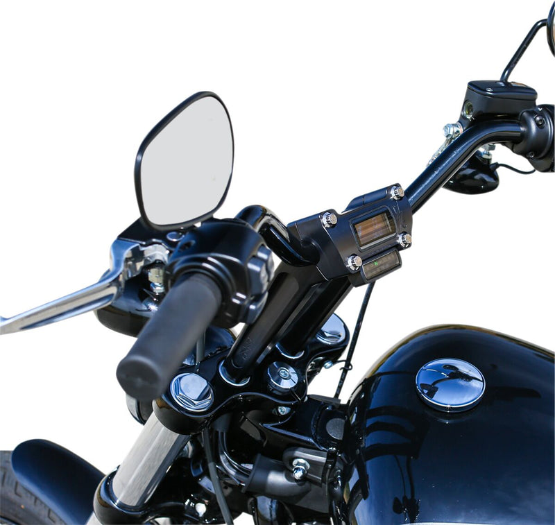 Thrashin Supply Co. 8 Inch Straight Handlebar Riser With Gauge Cut Out In Black
