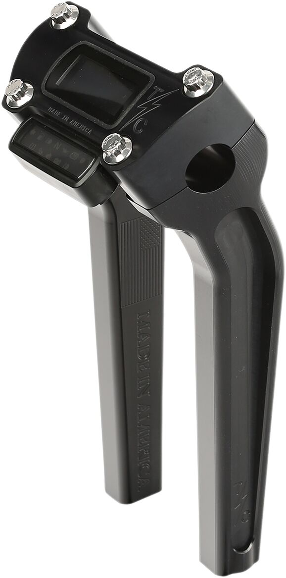 Thrashin Supply Co. 9.5 Inch Tall Pullback Handlebar Riser In Black With Gauge Cut Out