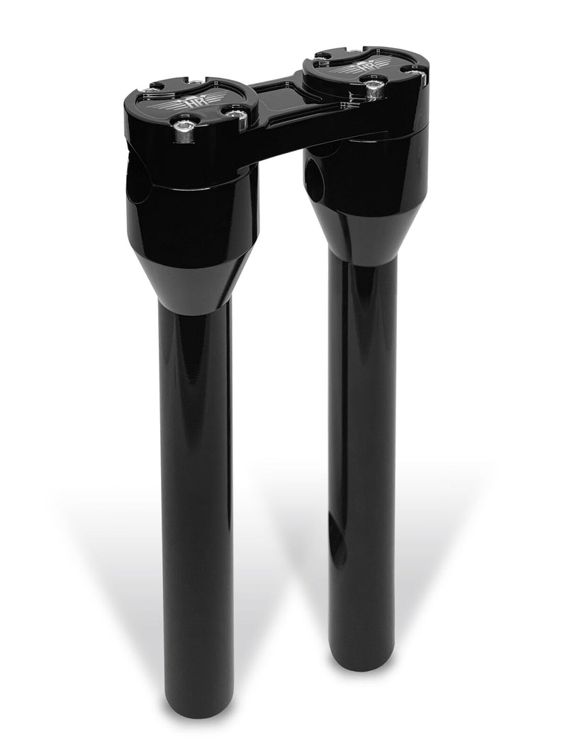 Heinz Bikes 12 Inch Clubstyle Straight Risers In Black With Black Top Clamp For 1 Inch Handlebars