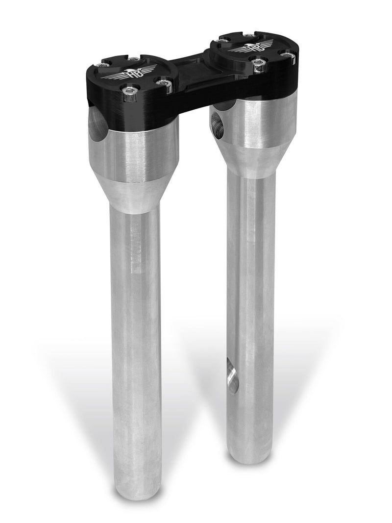 Heinz Bikes 12 Inch Clubstyle Straight Risers In Silver With Black Top Clamp For 1 Inch Handlebars