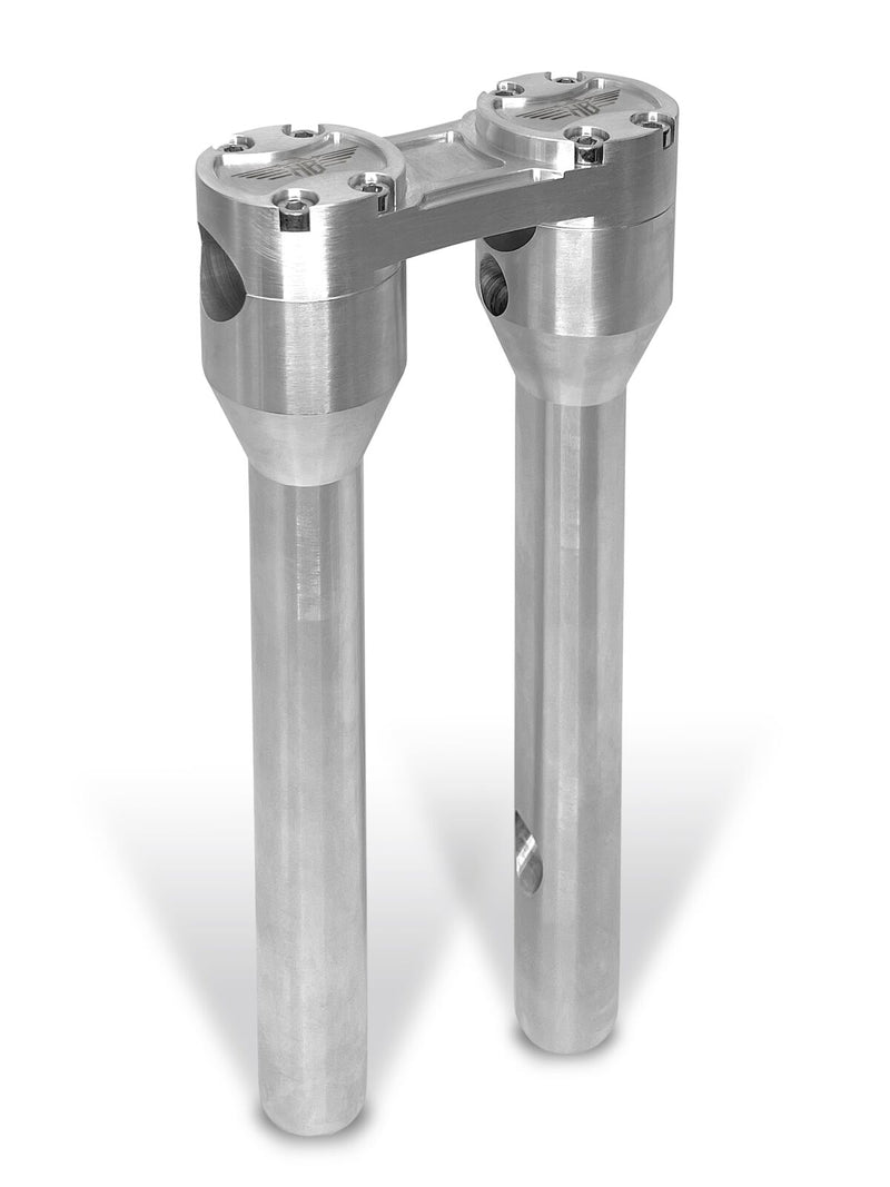 Heinz Bikes 12 Inch Clubstyle Straight Risers In Silver With Silver Top Clamp For 1 Inch Handlebars