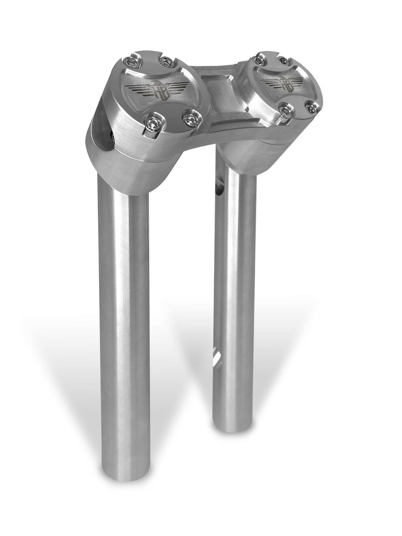 Heinz Bikes 10 Inch Clubstyle Pullback Risers In Silver With Silver Top Clamp For 1 Inch Handlebars