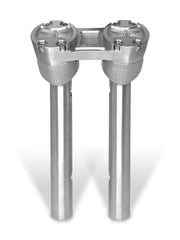 Heinz Bikes 10 Inch Clubstyle Pullback Risers In Silver With Silver Top Clamp For 1 1/4 Inch Handlebars