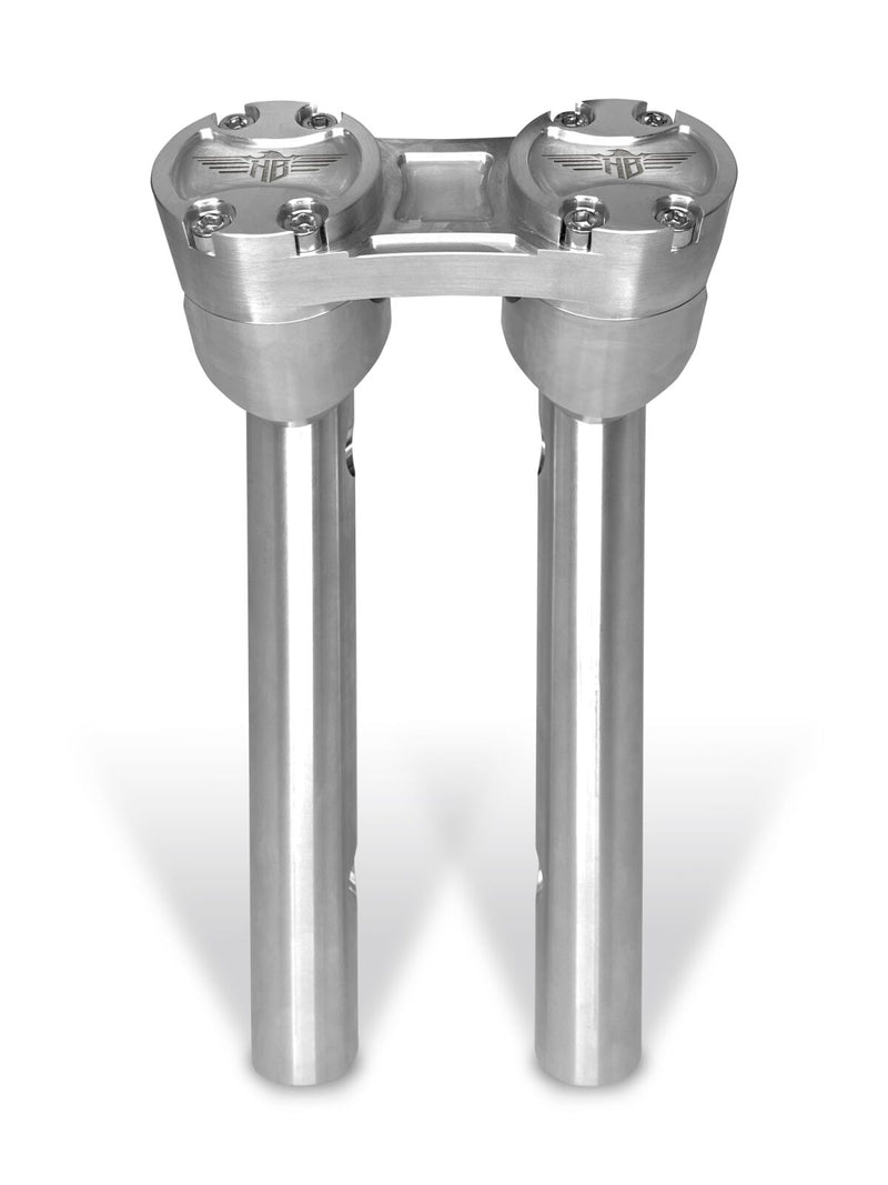 Heinz Bikes 10 Inch Clubstyle Pullback Risers In Silver With Silver Top Clamp For 1 1/4 Inch Handlebars