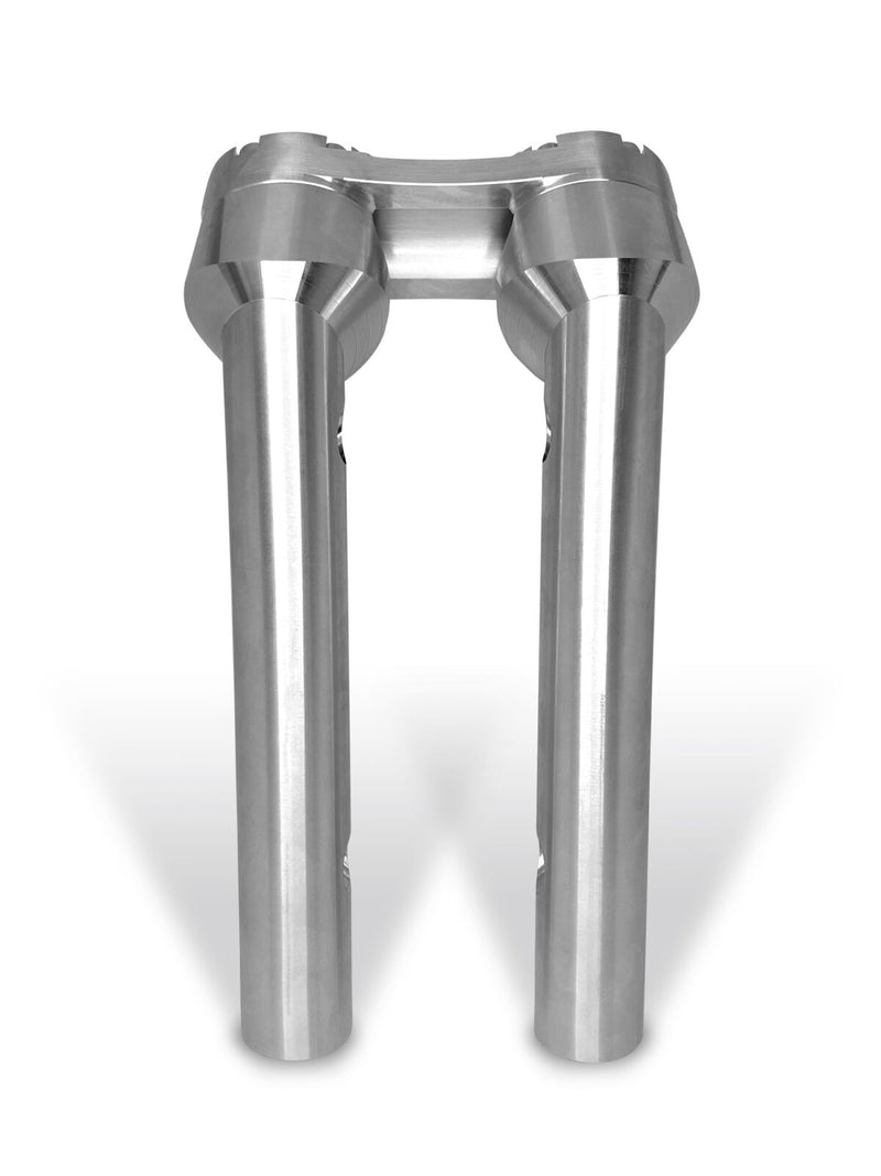 Heinz Bikes 10 Inch Clubstyle Pullback Risers In Silver With Silver Top Clamp For 1 1/4 Inch Handlebars