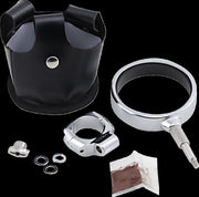 Kuryakyn Universal Drink Ring With Beverage Rack For 1 Inch Handlebars In Chrome & Black