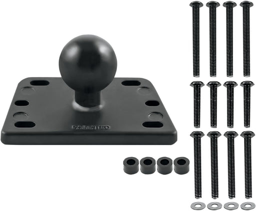 RAM Mounts Brake/Clutch Reservoir Cover Mount Base with 1" Ball Black Powder-Coated Rectangle Mounting Aluminium Kit