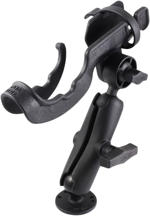 RAM Mounts RAM ROD® Fishing Rod Double Ball Mount Holder Black Flat Universal Aluminium Plastic