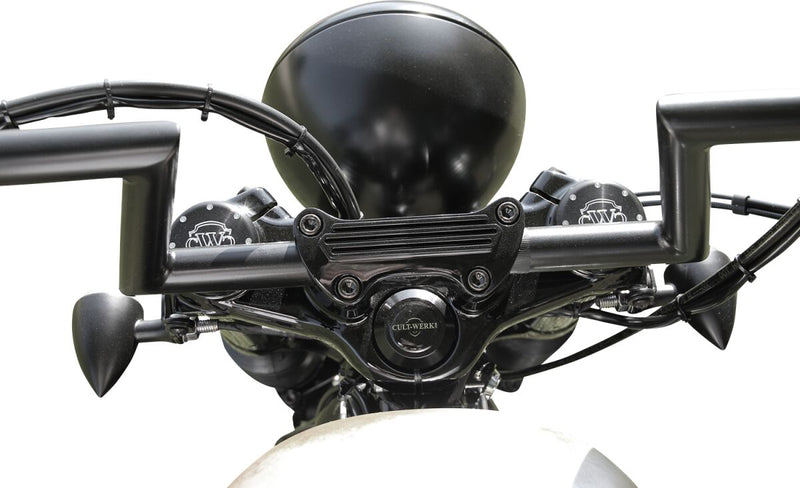 Cult Werk Handlebar Clamp For Harley Sportster for 1986-2022 Harley-Davidson Black Each