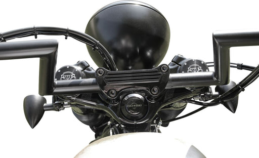 Cult Werk Handlebar Clamp For Harley Sportster for 1986-2022 Harley-Davidson Black Each