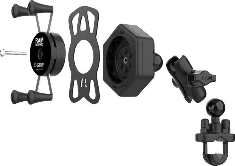 RAM Mounts X-Grip® Mount Kit Vibe Safe™ Cradle Black Powder-Coated Mounting Phone Aluminium