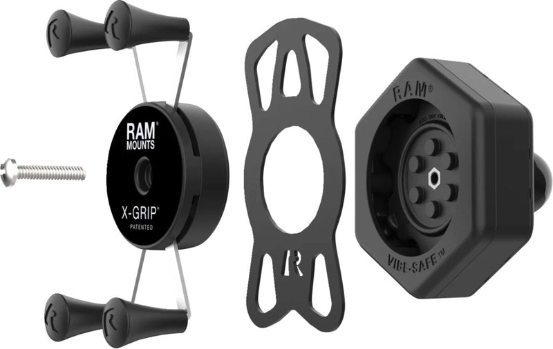 RAM Mounts X-Grip® Mount Kit Vibe Safe™ Cradle Black Powder-Coated Mounting Phone Aluminium