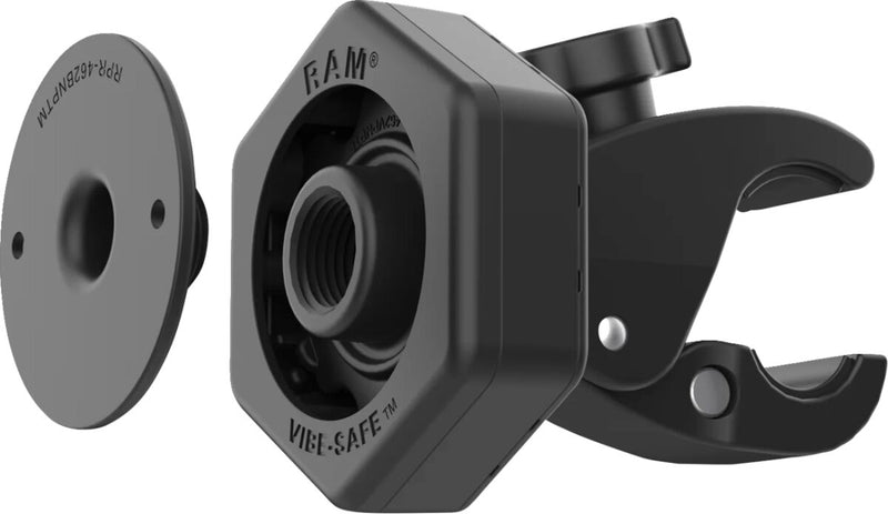 RAM Mounts Tough-Claw™ Small Clamp Base with Vibe-Safe™ Adapter Vibe Safe™ Black Powder-Coated Anti-Vibration Mounting Composite #RAP-400-462NPT