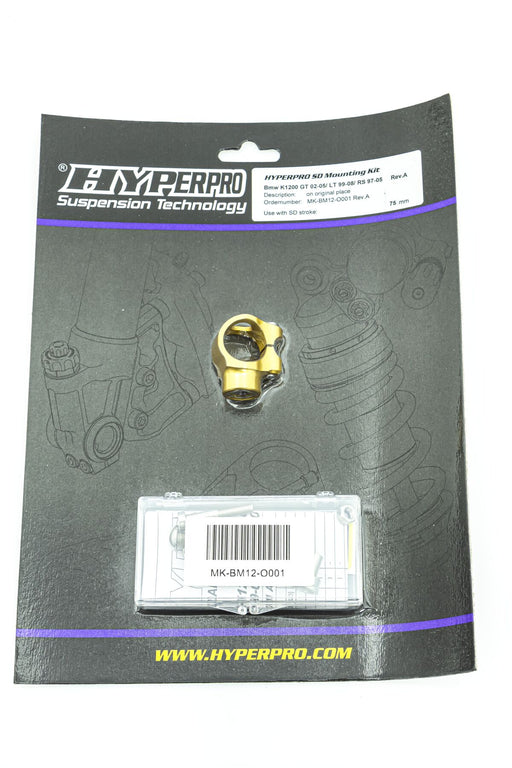 Hyperpro Steering Damper Mounting Kit for 1997-2008 BMW K 1200 Gold Aluminium #MK-BM12-O001