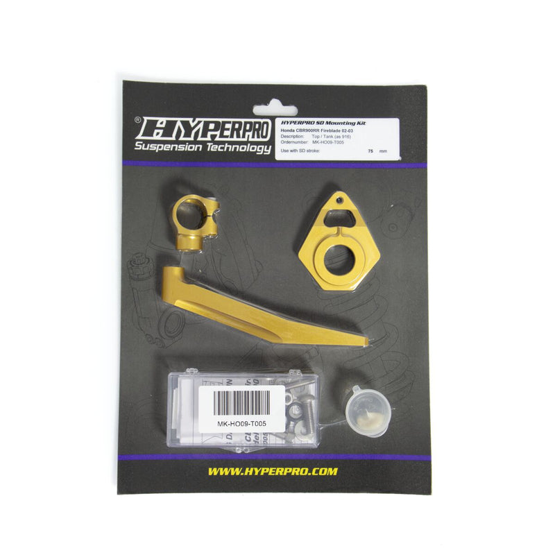 Hyperpro Steering Damper Mounting Kit for 2002-2003 HONDA CBR 954 RR Gold Aluminium #MK-HO09-T005