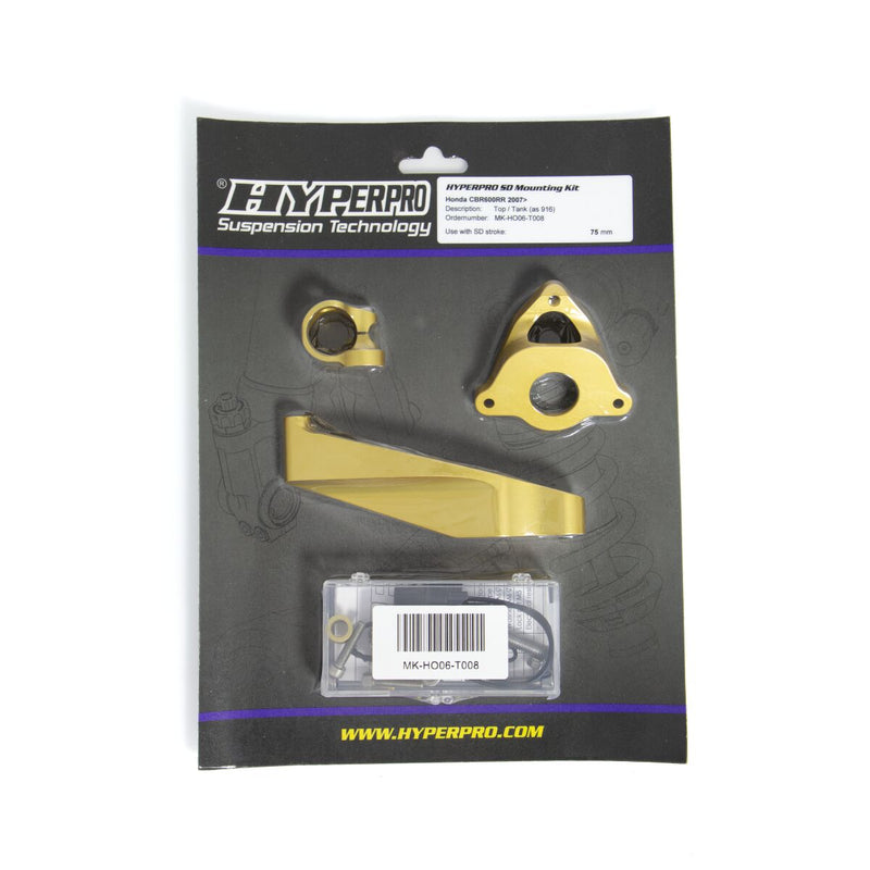 Hyperpro Steering Damper Mounting Kit for 2008-2017 HONDA CB 1000 R Gold Aluminium #MK-HO10-T008