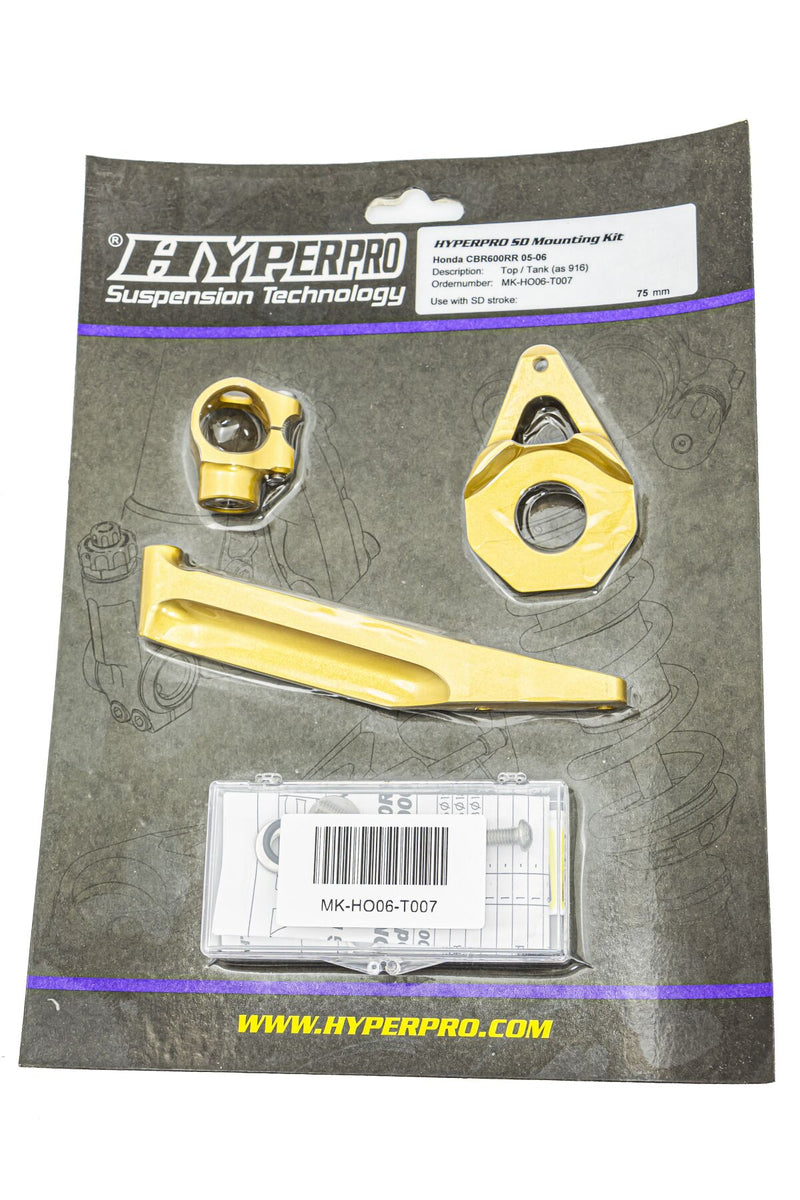 Hyperpro Steering Damper Mounting Kit for 2005-2006 HONDA CBR 600 RR Gold Aluminium #MK-HO06-T007