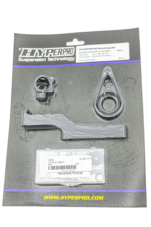 Hyperpro Steering Damper Mounting Kit for 2013-2019 KAWASAKI ZX-6 R 636 Black Aluminium #MK-KA06-T010-B