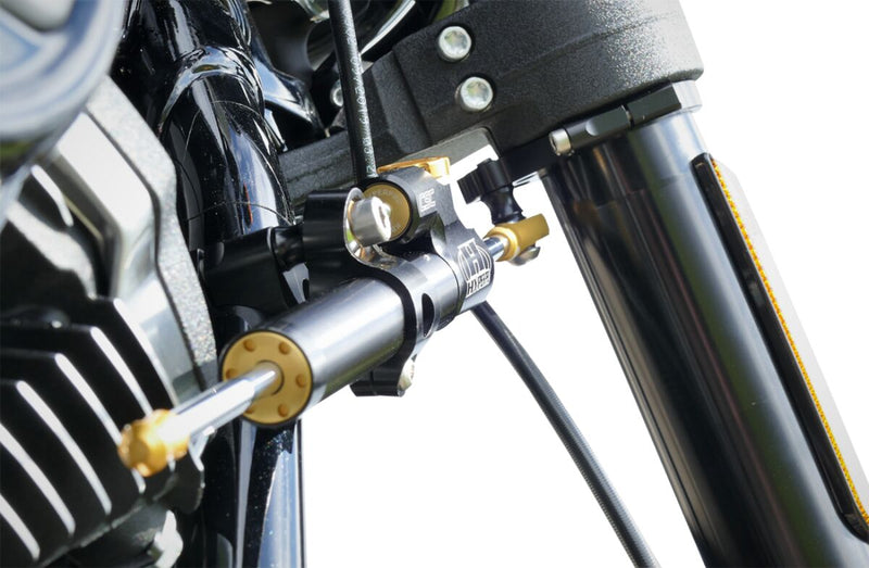 Hyperpro Steering Damper Mounting Kit for 2020-2024 Harley-Davidson FXLRS Black Aluminium