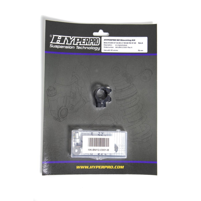 Hyperpro Steering Damper Mounting Kit for 1997-2008 BMW K 1200 Black Aluminium #MK-BM12-O001-B