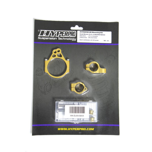 Hyperpro Steering Damper Mounting Kit for 2001-2008 DUCATI MONSTER Gold Aluminium #MK-DU04-S003
