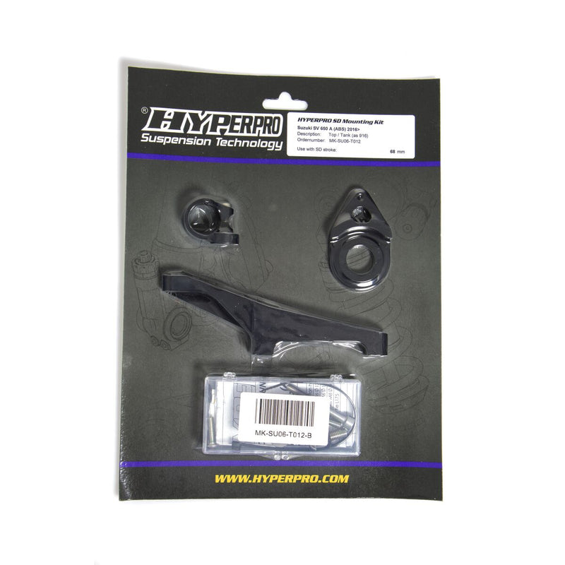 Hyperpro Steering Damper Mounting Kit for 2016-2024 SUZUKI SV 650 Black Aluminium #MK-SU06-T012-B