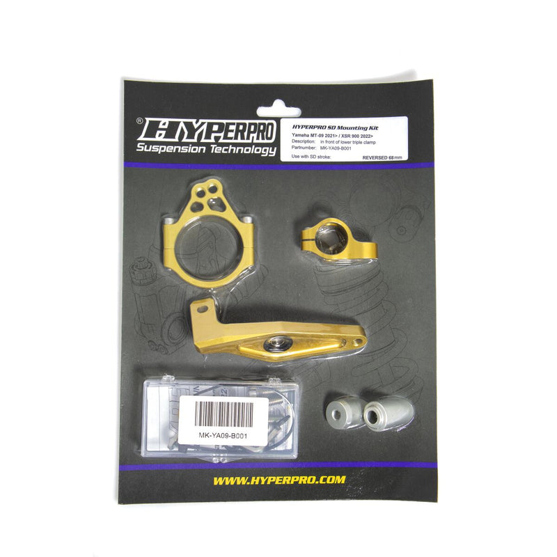 Hyperpro Steering Damper Mounting Kit for 2021-2025 YAMAHA Gold Aluminium #MK-YA09-B001