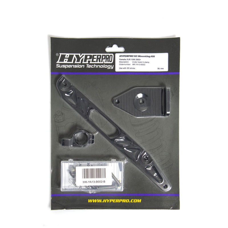 Hyperpro Steering Damper Mounting Kit for 2002-2014 YAMAHA XJR 1300 Black Aluminium #MK-YA13-B002-B