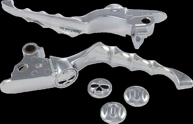 Kuryakyn Zombie Levers For Harley-Davidson 2008-2013 Touring & Trike Motorcycles In Chrome Silver #KUR1058