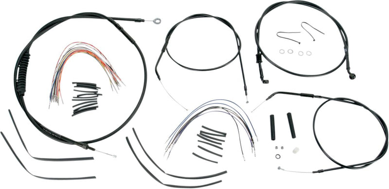 Burly Brand 16 Inch Apehanger Cable/Line Kit in Black For 2004-2006 XL Without ABS Models