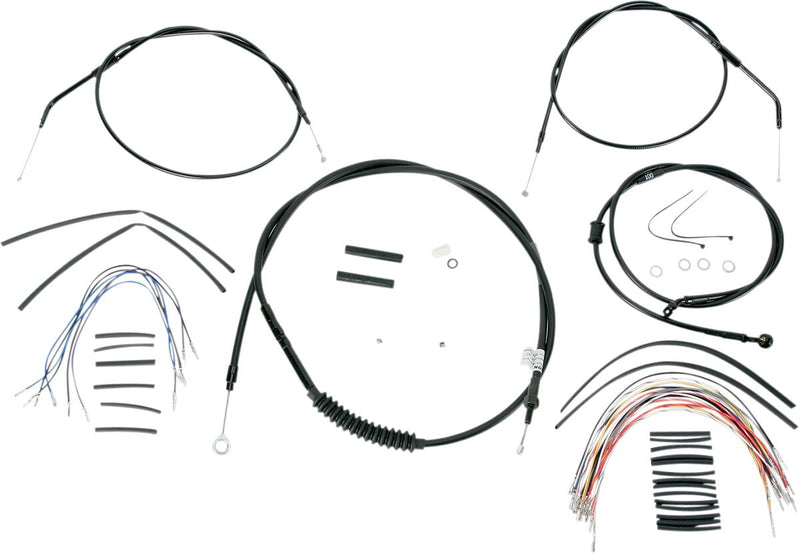 Burly Brand 12 Inch Apehanger Cable/Line Kit in Black For 2007-2013 XL Non ABS Single Disc