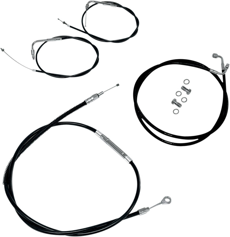 Standard Black Vinyl Braided Handlebar Cable/Brake Line Kit Softail Natural #LA-8110KT-13B