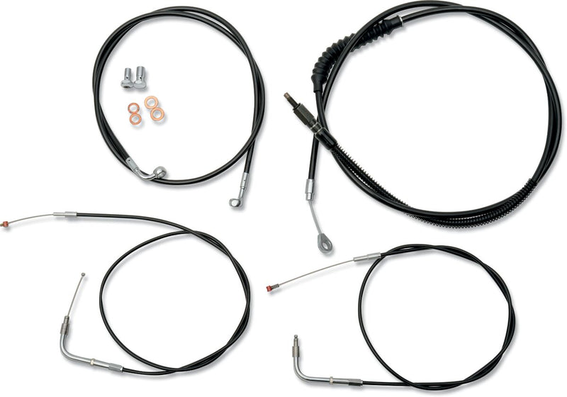 Standard Black Vinyl Braided Handlebar Cable/Brake Line Kit Softail Natural