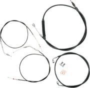 Standard Black Vinyl Braided Handlebar Cable/Brake Line Kit Sportster