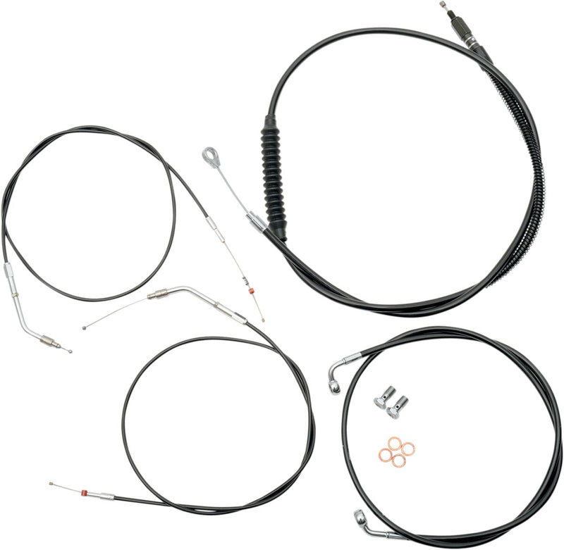 Standard Black Vinyl Braided Handlebar Cable/Brake Line Kit Sportster