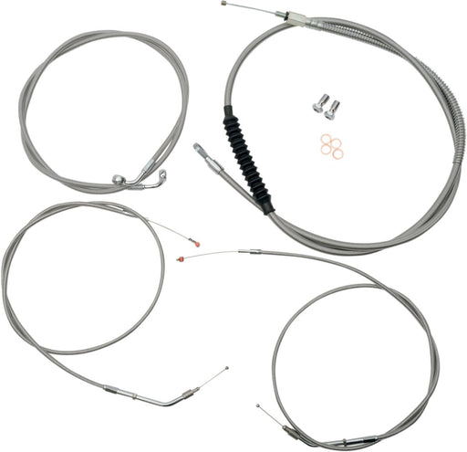 Standard Stainless Braided Handlebar Cable/Brake Line Kit Sportster Clear-Coated| Natural