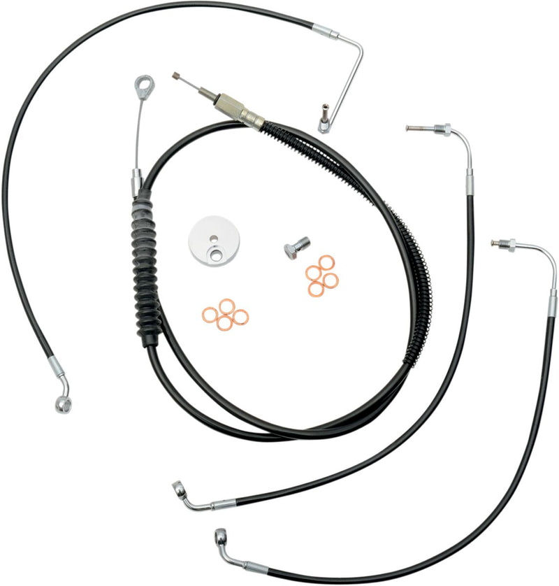 Standard Black Vinyl Braided Handlebar Cable/Brake Line Kit Touring Natural