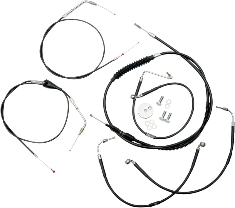 Standard Black Vinyl Braided Handlebar Cable/Brake Line Kit Classic, Touring Natural