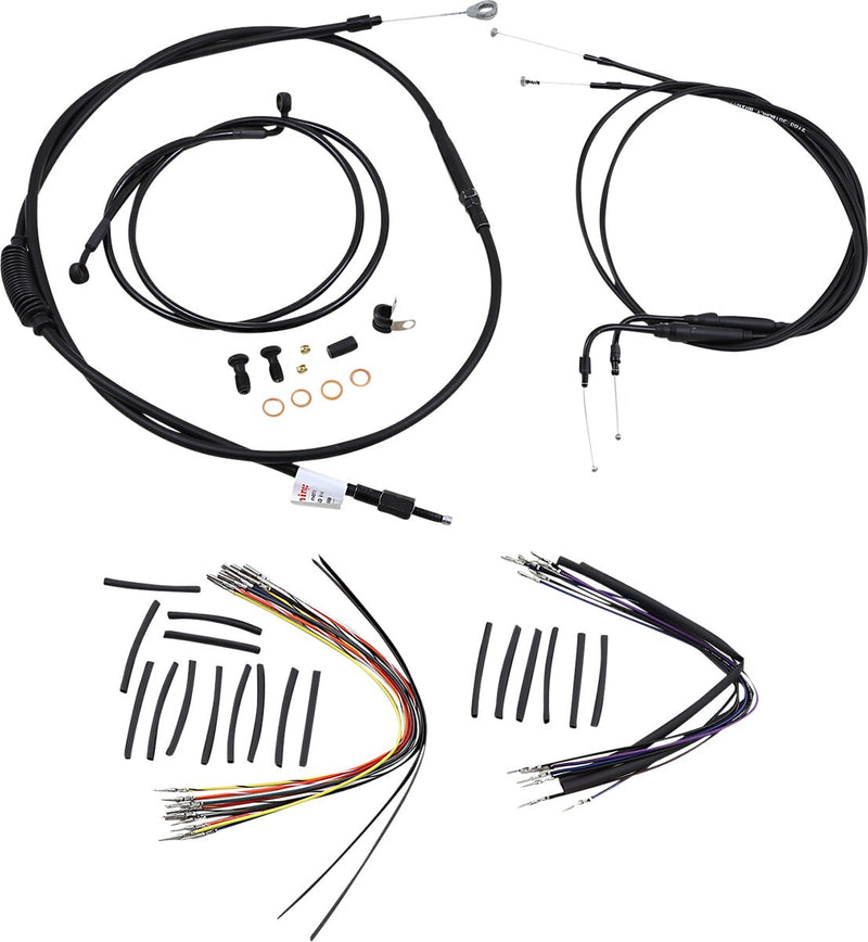 Burly Brand 16 Inch Apehanger Cable/Line Kit in Black For 2000-2006 FLST Without ABS Models