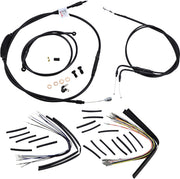 Burly Brand 16 Inch Apehanger Cable/Line Kit in Black For 2000-2006 FXST Without ABS Models