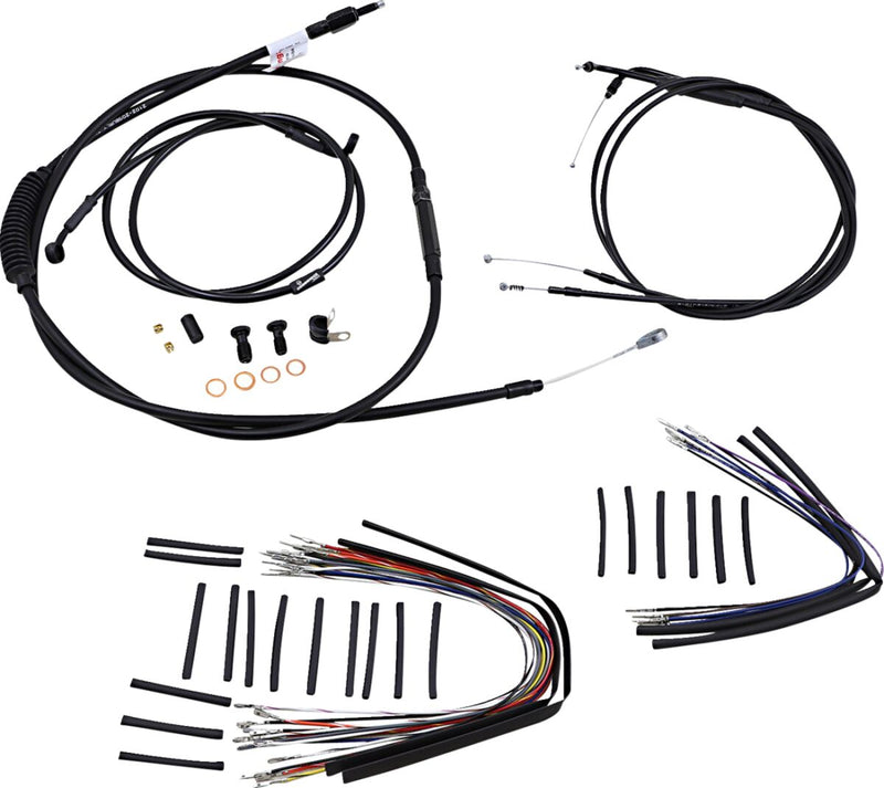 Burly Brand 16 Inch Apehanger Cable/Line Kit in Black For 2007-2010 FXST Without ABS Models